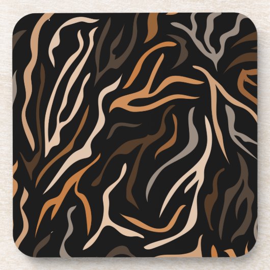 タイガーカラーパターン動物 コースター (正面)