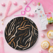 タイガーカラーパターン動物 ペーパープレート (パーティー)