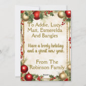 タイガーカ素晴らしトマスクリスマスツリー シーズンカード (裏面)