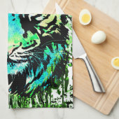 タイガーキッチンタオルカラフル- Tiger Eyes キッチンタオル (四つ折り)