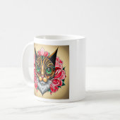 タイガーキャットアート コーヒーマグカップ (正面左)