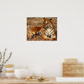 タイガーキャットプリントカスタムーによる記念日のパーソナライズ ポスター (キッチン)