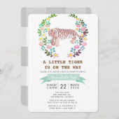 タイガーキューブフローラリースベビーシャワー招待状 招待状 (正面/裏面)