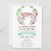 タイガーキューブフローラリースベビーシャワー招待状 招待状 (正面)