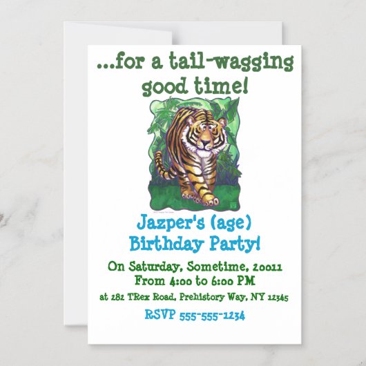 タイガーギフト&アクセサリー マグネット招待状 (正面)