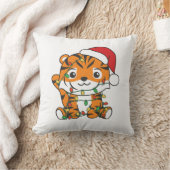 タイガークリスマスウィンターアニマルズホリデータイガース クッション (ブランケット)