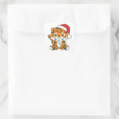 タイガークリスマスウィンターアニマルズホリデータイガース スクエアシール (バッグ)