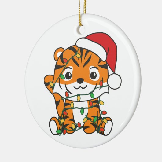 タイガークリスマスウィンターアニマルズホリデータイガース セラミックオーナメント (左)