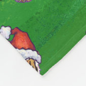 タイガークリスマスオングリーン フリースブランケット (角)