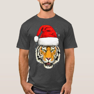 タイガークリスマスサンタハットクリスマスギフトキッズボーイズ Tシャツ
