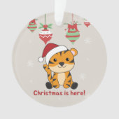 タイガークリスマススノーウィンターアニマルティガータイガーオーナメント オーナメント (正面)
