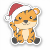 タイガークリスマススノーウィンターアニマルティガー シール (正面)