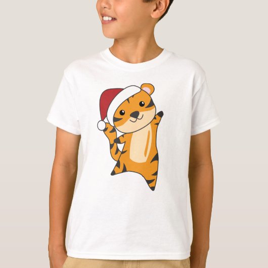 タイガークリスマススノーウィンターアニマルティガー Tシャツ (正面)