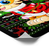 タイガークリスマスセータースタイル醜いサンタタイガークリスマ ポスター (角)