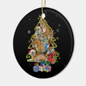 タイガークリスマスツリー雪おもしろい虎クリスマスギフト セラミックオーナメント (左)