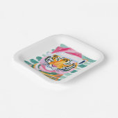 タイガークリスマスパーティーオーバーンファンプレート ペーパープレート (傾斜あり)