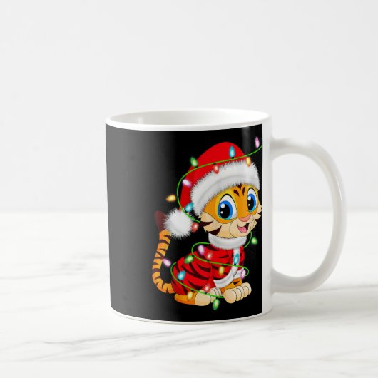 タイガークリスマス照明サンタコスチュームタイガークリスマス コーヒーマグカップ (右)