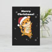 タイガークリスマス雪の冬の動物タイガーアダルトCl シーズンカード (スタンド正面)
