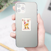 タイガークリスマス雪の冬の動物タイガーシール シール (スマートフォン)