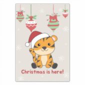タイガークリスマス雪の冬の動物タイガーシール シール (正面)