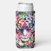 タイガークーラーボックス |抽象芸術アートタイガークーラーボックス スリム缶クーラー (Seltzer裏面)