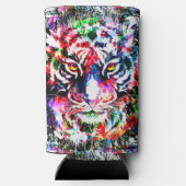 タイガークーラーボックス |抽象芸術アートタイガークーラーボックス スリム缶クーラー (裏面)