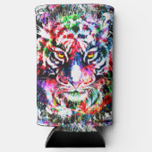 タイガークーラーボックス |抽象芸術アートタイガークーラーボックス スリム缶クーラー (正面)