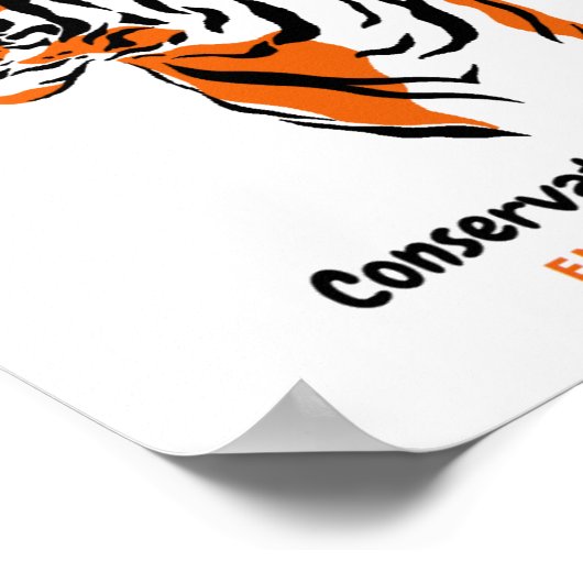 タイガークール大きな猫絶滅危惧種認識度 ポスター (角)