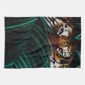 タイガーグリーンジャングル葉 キッチンタオル (横)