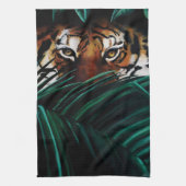 タイガーグリーンジャングル葉 キッチンタオル (縦)