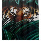 タイガーグリーンジャングル葉 シャワーカーテン (正面)