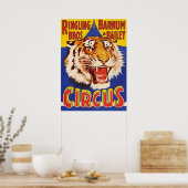 タイガーグロウールサーカスリングブロスサーカス動物Vin ポスター (キッチン)