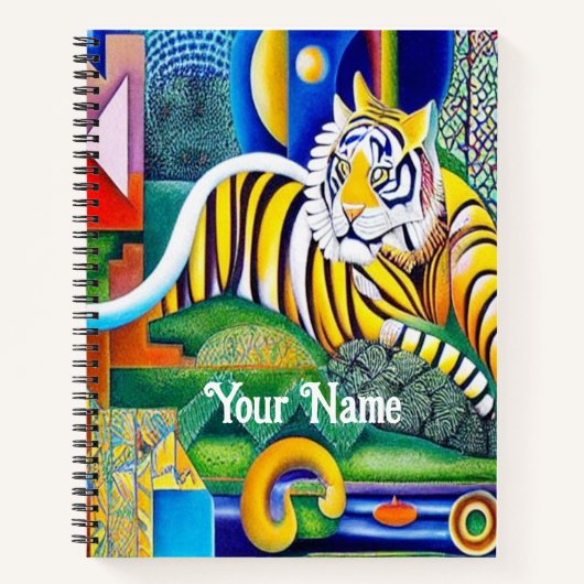 タイガーコンテンポラリーアート – 人目を引く装飾 ノートブック (正面)
