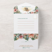 タイガーサファリ動物かわいいジャングルベビーガールシャワー オールインワン招待状 (外側)