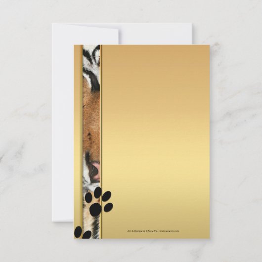 タイガーサファリ動物園ウェディングRSVPカード 招待状 (裏面)