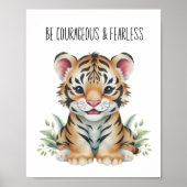 タイガーサファリ子供部屋ポスター – 勇気と恐怖を持つ ポスター (正面)