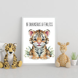タイガーサファリ子供部屋ポスター – 勇気と恐怖を持つ ポスター