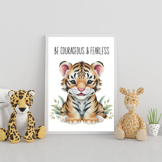 タイガーサファリ子供部屋ポスター – 勇気と恐怖を持つ ポスター