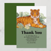 タイガーサンキューカード、グリーティングパーティー動物のジャングル 招待状 (正面/裏面)