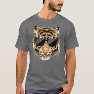 タイガーサングラス動物学者Zookeeper Safari Wildli Tシャツ