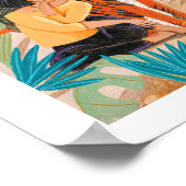 タイガーサンセットジャングルを持つ女の子 ポスター (角)