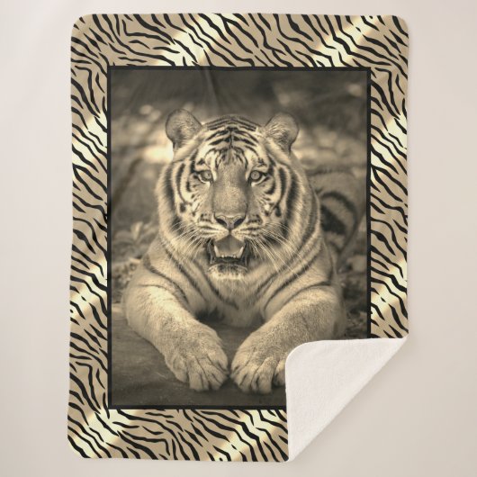 タイガーシェルパ毛布 シェルパブランケット (正面)