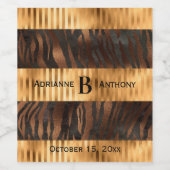 タイガーシエレガントックスタイリッシュモノグラム結婚ズ ワインラベル (シングルラベル)