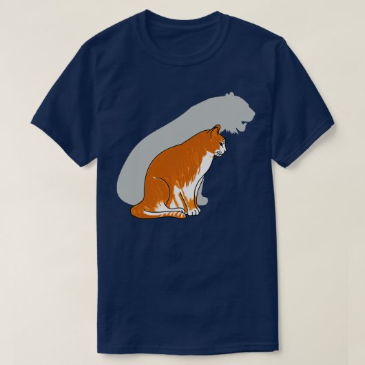 タイガーシャドー付きホワイトレッドキャット Tシャツ (デザイン正面)