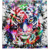 タイガーシャワーカーテン | Tigerカラフルスケッチ シャワーカーテン (正面)