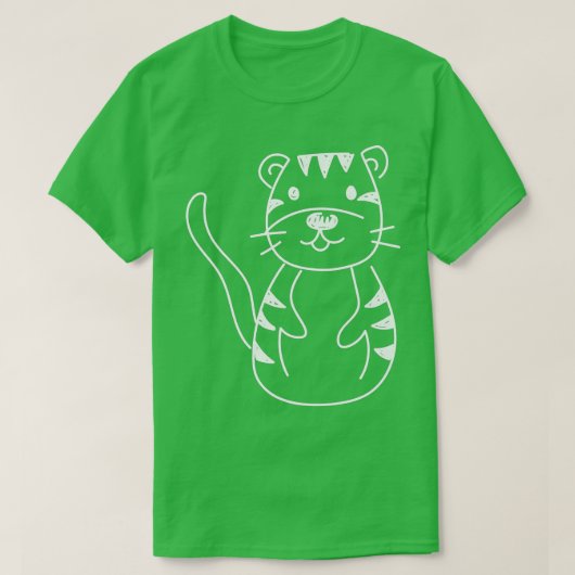 タイガーシルエットかわいい野生動物の動物サファリプレミ Tシャツ (デザイン正面)