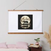 タイガーシルエットウォールアート 吊り下げ型タペストリー (寝室)