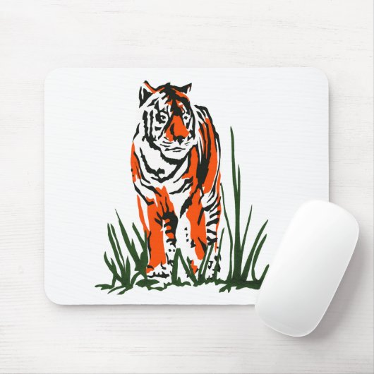 タイガーシルクスクリーン マウスパッド (マウス)