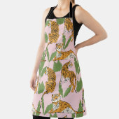 タイガーシームレスパターン：エキゾチックなヴィンテージスタイル エプロン (インサイチュ)