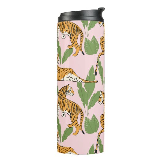タイガーシームレスパターン:エキゾチックなヴィンテージスタイル タンブラー (回転左)